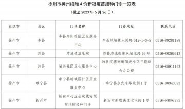 接种点公布！徐州开打神州细胞四价新冠疫苗和石药mRNA新冠疫苗