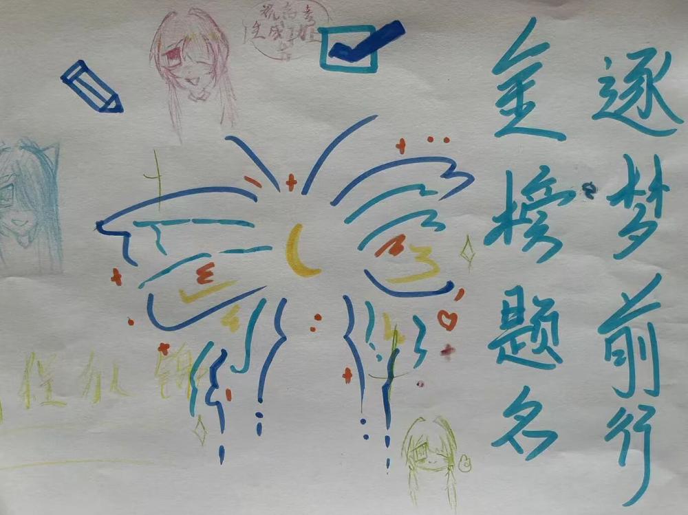 徐州市东方人民医院精神康复患者暖心手绘为考生加油